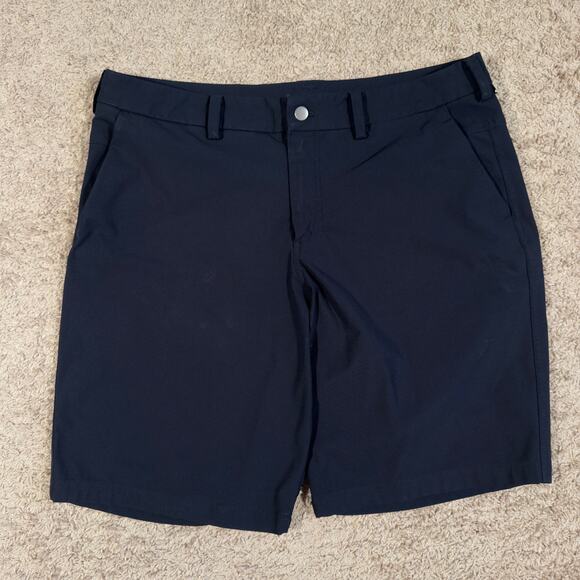 Mens 36 Lululemon The Works Shorts 11" Dark Blue Chino Stretch LM7929s - Picture 1 of 9